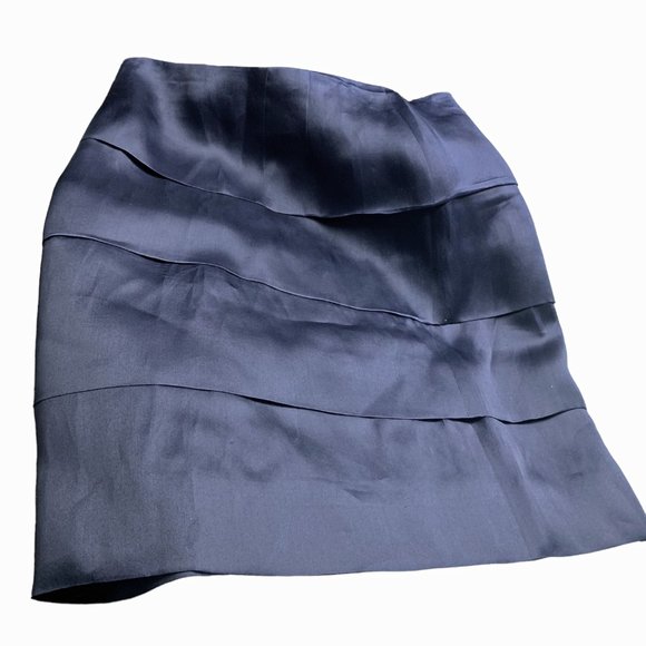 Ann Taylor LOFT  Purple Tiered Side Zip Lined A-Line Skirt - Picture 7 of 9